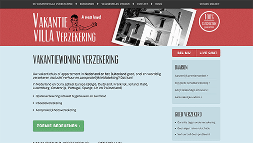 Vakantievilla verzekering website
